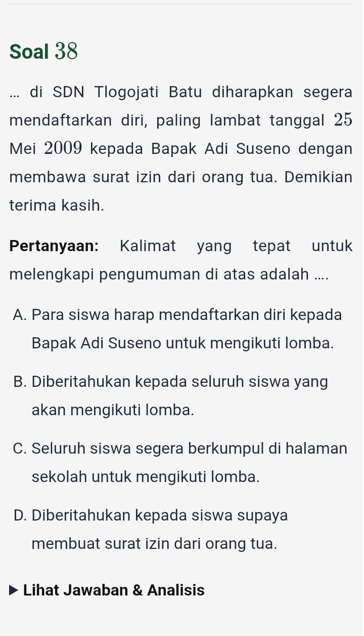 Materi TKA Bahasa Indonesia SD + 50 Latihan Soal