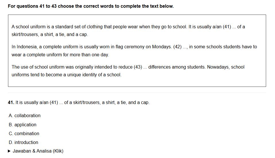Penerapan Articles (A, An, The) dalam Soal Grammar TKA