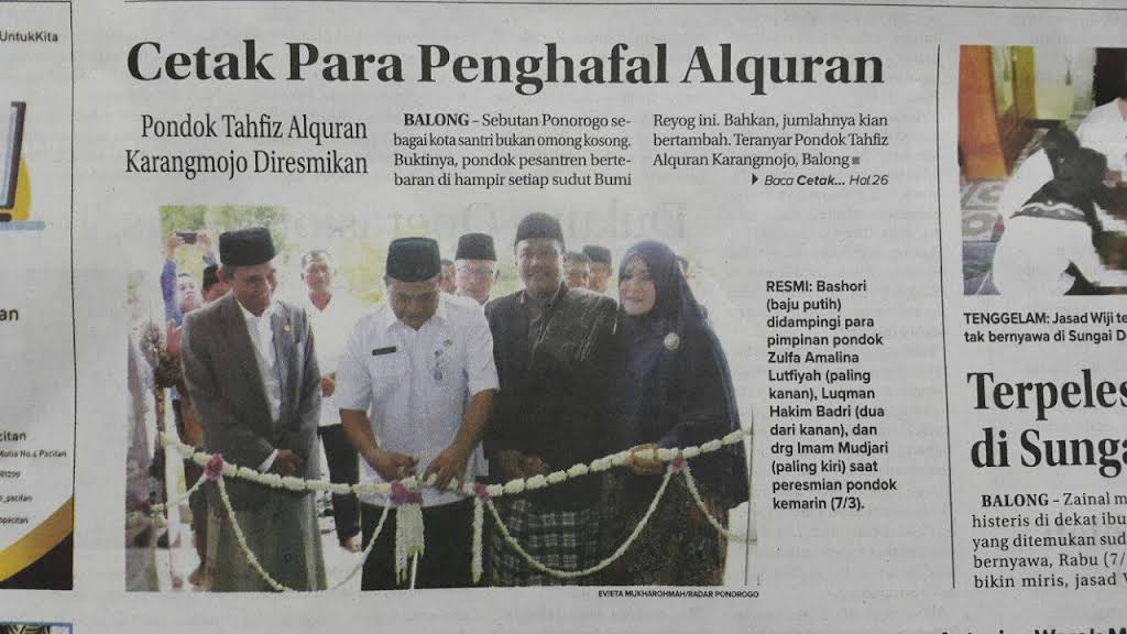 Sejarah Pondok Tahfidz Al-Qur’an Karangmojo Ponorogo